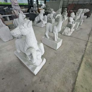 湛江芝麻白雕刻 十二生肖 异形雕刻