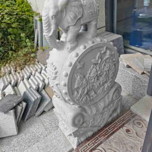 湛江芝麻白抱鼓石 庭院抱鼓石